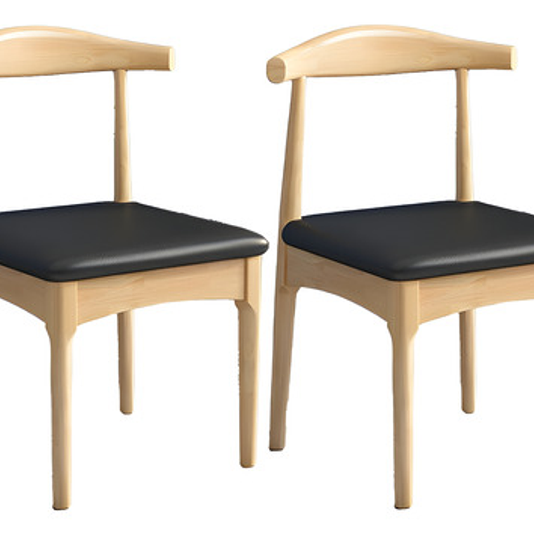 Silla Windsor Bistró Acolchada Madera Natural Set 2 Unidades 1