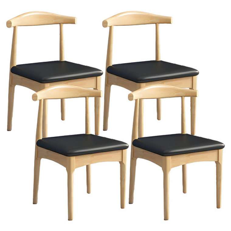 Silla Windsor Bistró Acolchada Madera Natural Set 4 Unidades 1