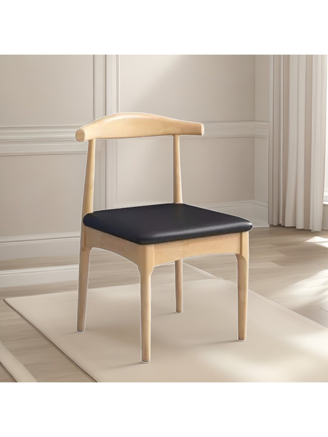 Silla Windsor Bistró Acolchada Madera Natural Set 4 Unidades 3