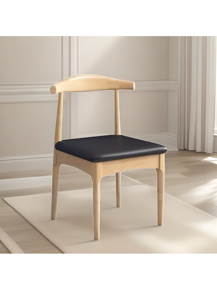 Silla Windsor Bistró Acolchada Madera Natural Set 4 Unidades 3