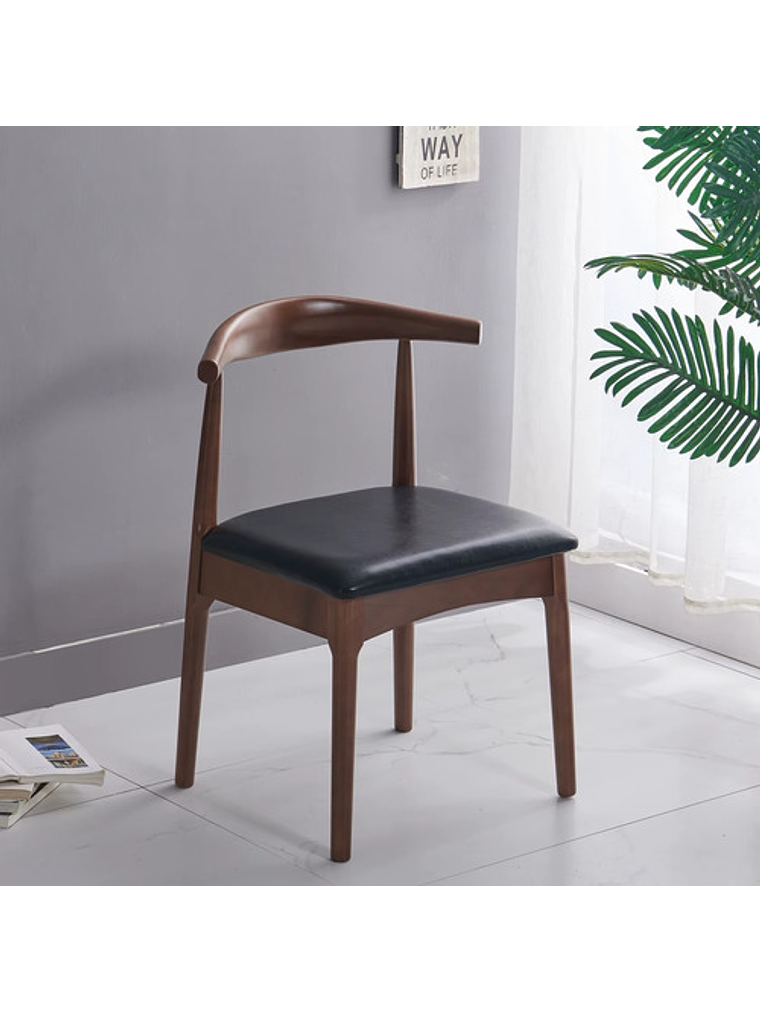 Silla Windsor Bistró Acolchada Madera Nogal Set 4 Unidades 3