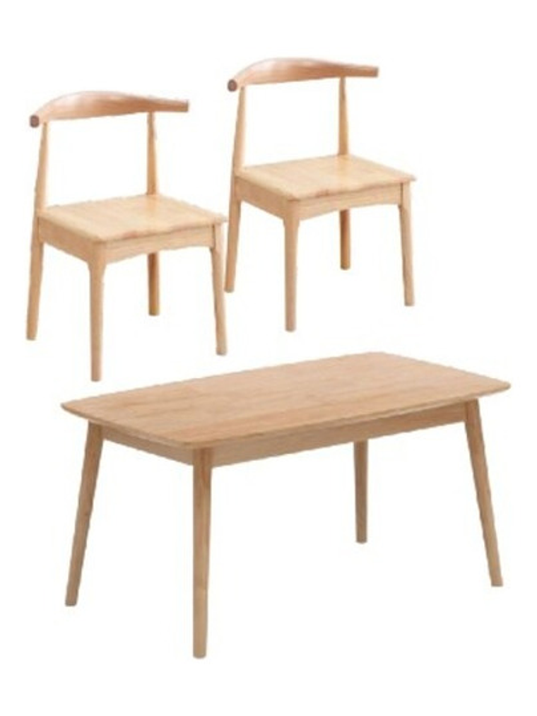 Mesa Con 2 Sillas Windsor Bistró Madera Original 100x60 1