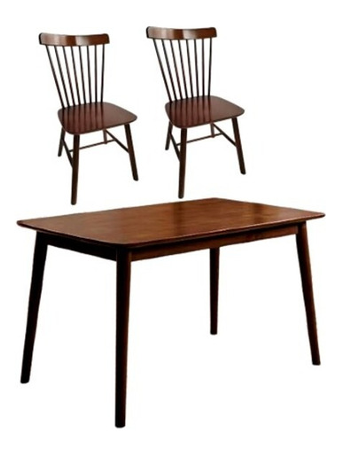 Mesa Con 2 Sillas Windsor Madera Nogal Original 100x60 1