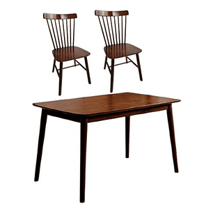 Mesa Con 2 Sillas Windsor Madera Nogal Original 120x70