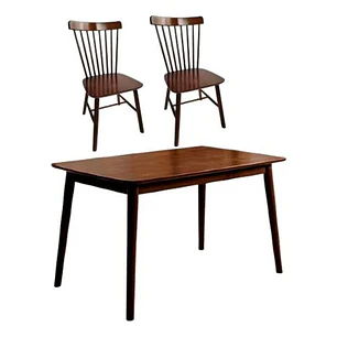 Mesa Con 2 Sillas Windsor Madera Nogal Original 130x80