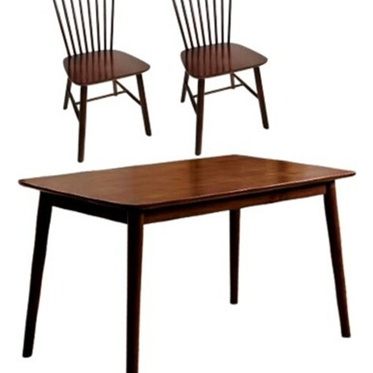 Mesa Con 2 Sillas Windsor Madera Nogal Original 130x80 1