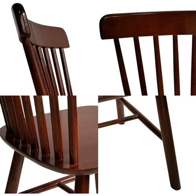 Mesa Con 2 Sillas Windsor Madera Nogal Original 130x80 3