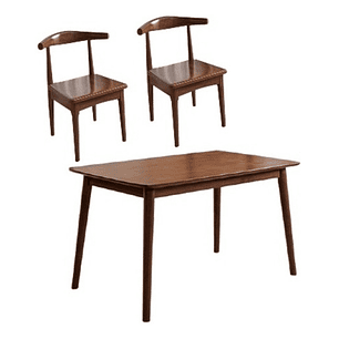 Mesa Con 2 Sillas Windsor Madera Nogal Original 130x80