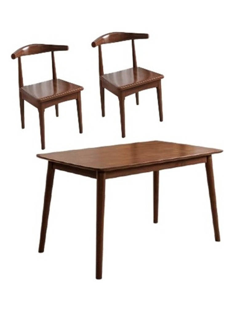 Mesa Con 2 Sillas Windsor Madera Nogal Original 130x80 1