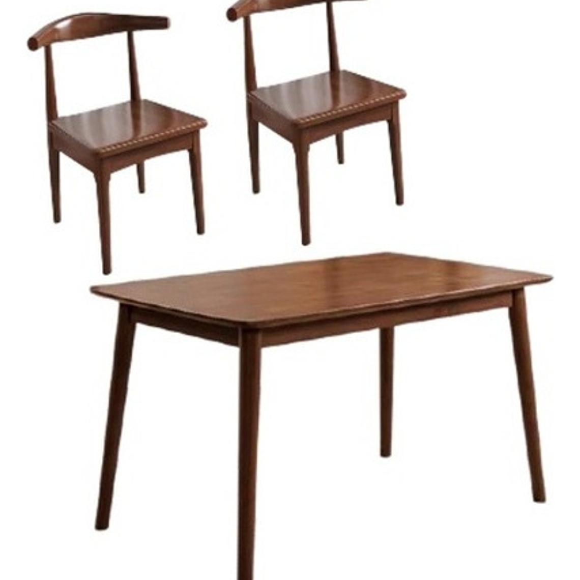 Mesa Con 2 Sillas Windsor Madera Nogal Original 130x80 1