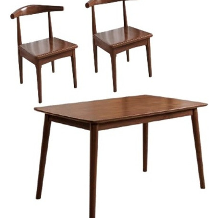 Mesa Con 2 Sillas Windsor Madera Nogal Original 130x80 1