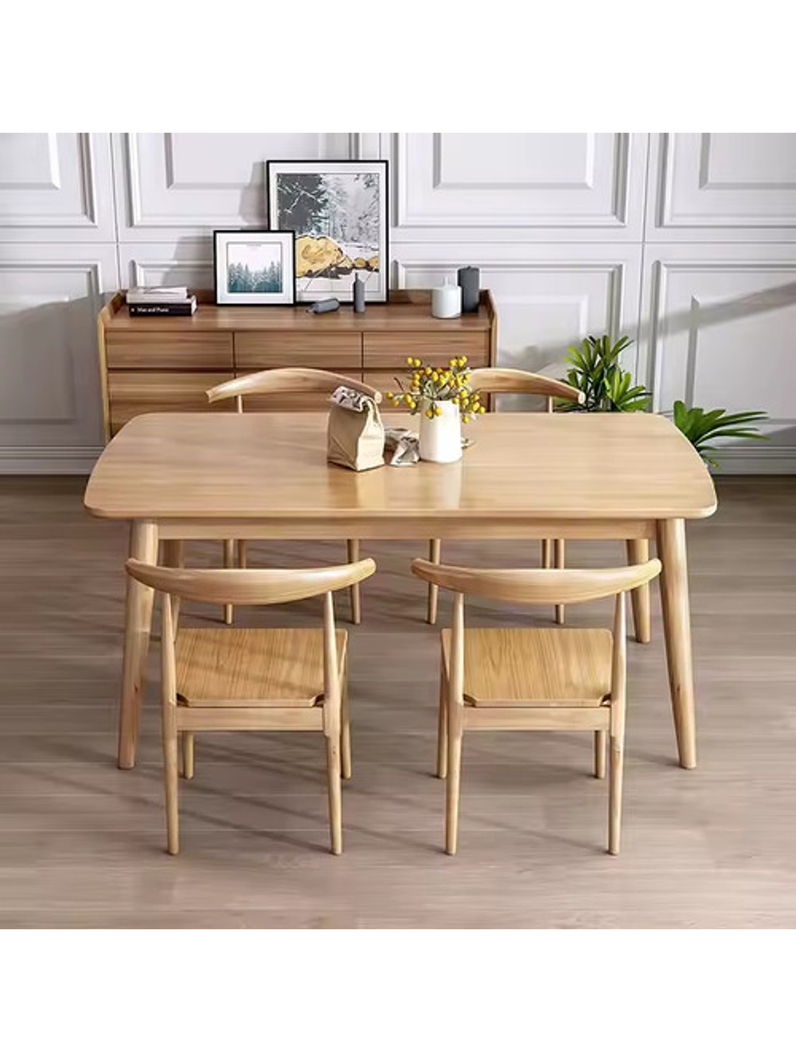 Mesa Con 4 Sillas Windsor Bistró Madera Original 120x70 2