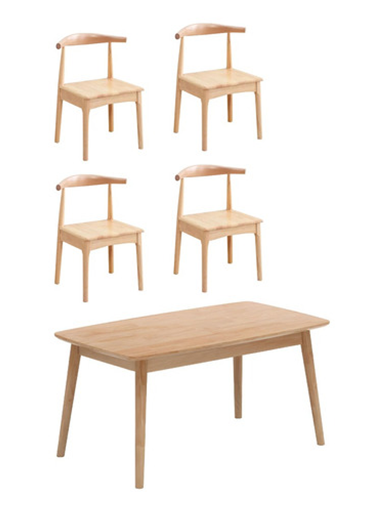 Mesa Con 4 Sillas Windsor Bistró Madera Original 130x80 1