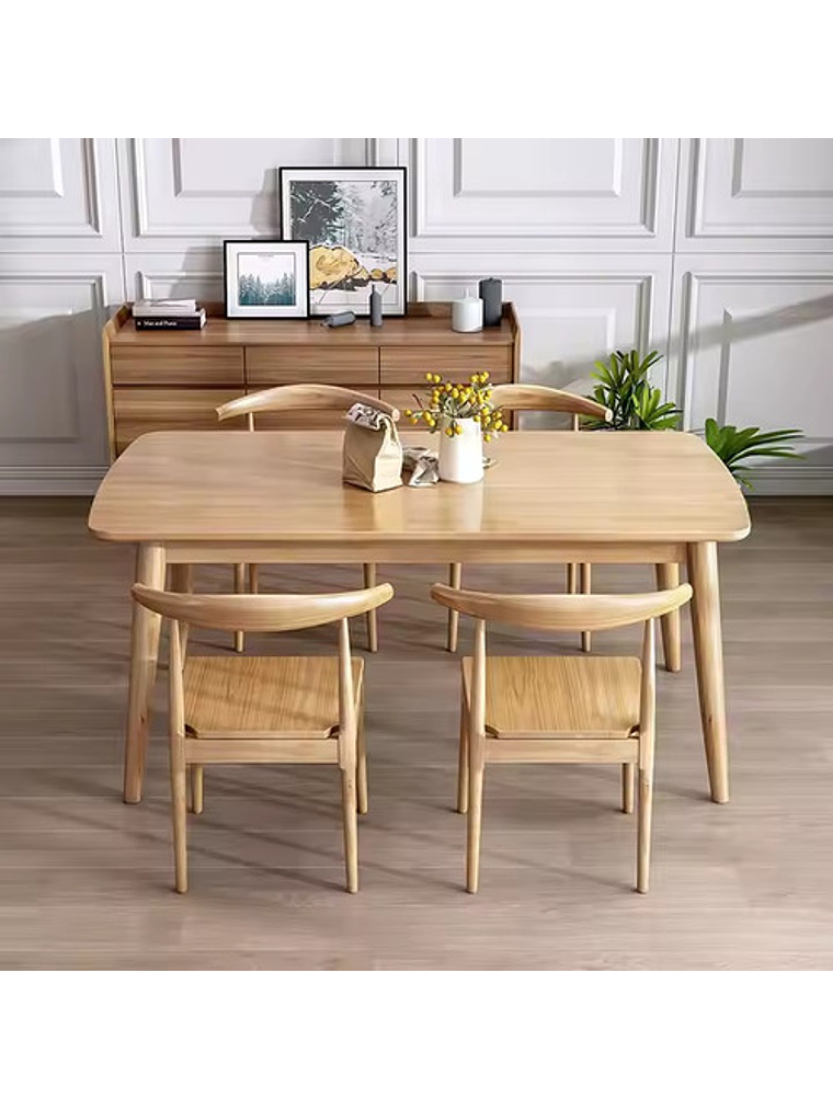 Mesa Con 4 Sillas Windsor Bistró Madera Original 130x80 2