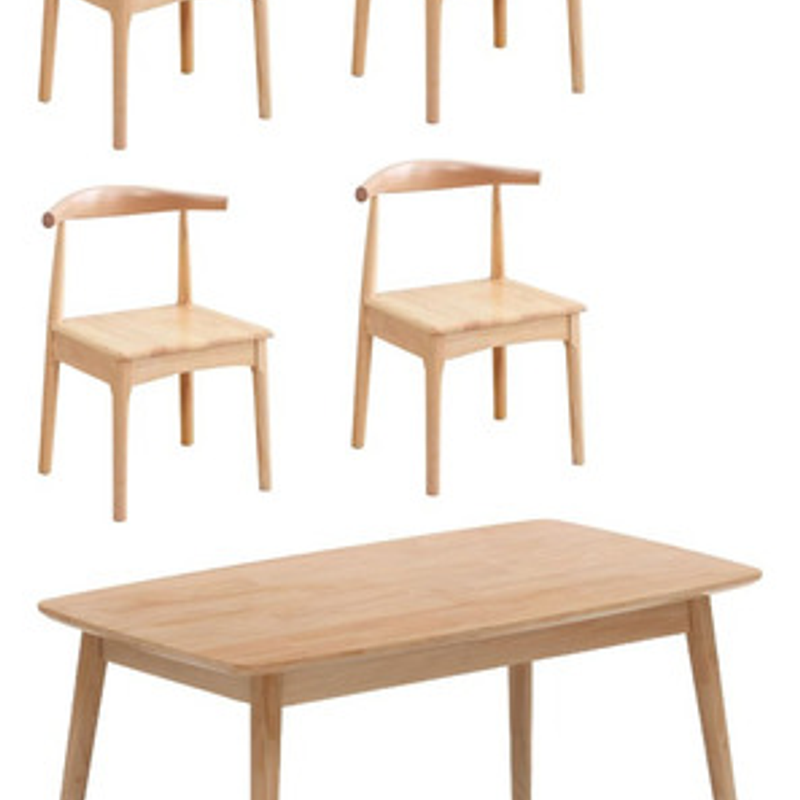 Mesa Con 4 Sillas Windsor Bistró Madera Original 160x80 1