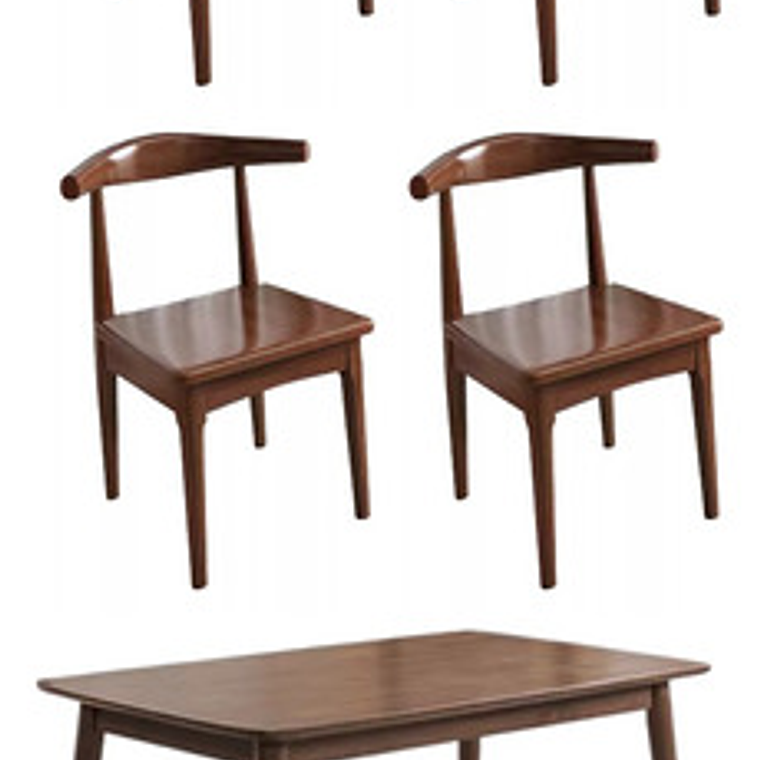 Mesa Con 4 Sillas Windsor Bistró Madera Nogal 130x80 1