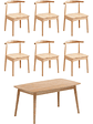 Mesa Con 6 Sillas Windsor Bistró Madera Natural 150x80 - Miniatura 1