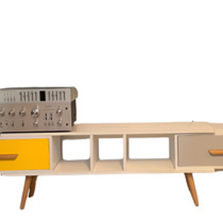 Rack Tv Blanco Cajones De Colores 1