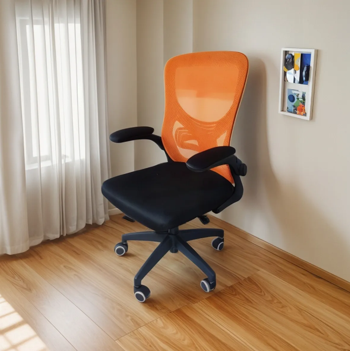 Silla Ejecutiva Oficina Luxor Premium 2302-5 Naranja Respaldo Alto