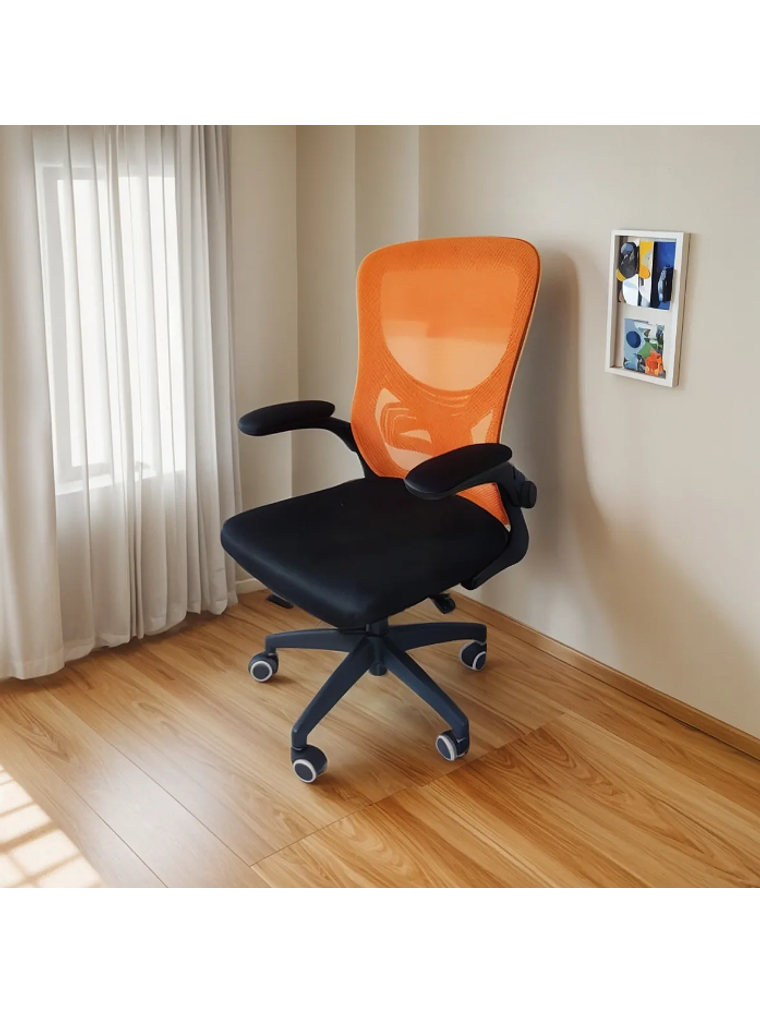 Silla Ejecutiva Oficina Luxor Premium 2302-5 Naranja Respaldo Alto 1