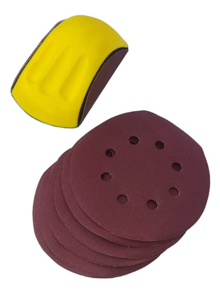 Lijadora De Mano - Taco Porta Lija 6  + Set Lijas 3