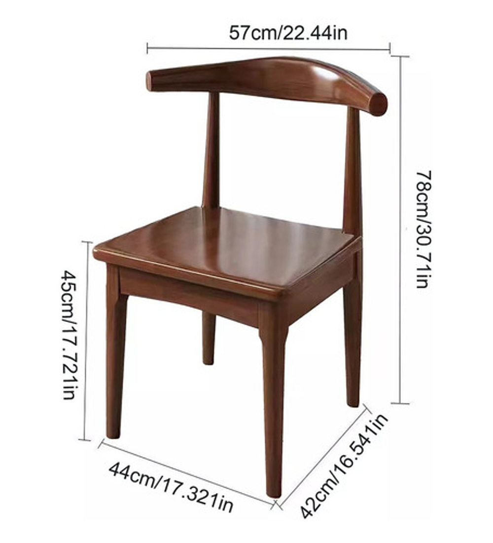 Silla Windsor Bistró Madera Color Nogal Set 2 Unidades