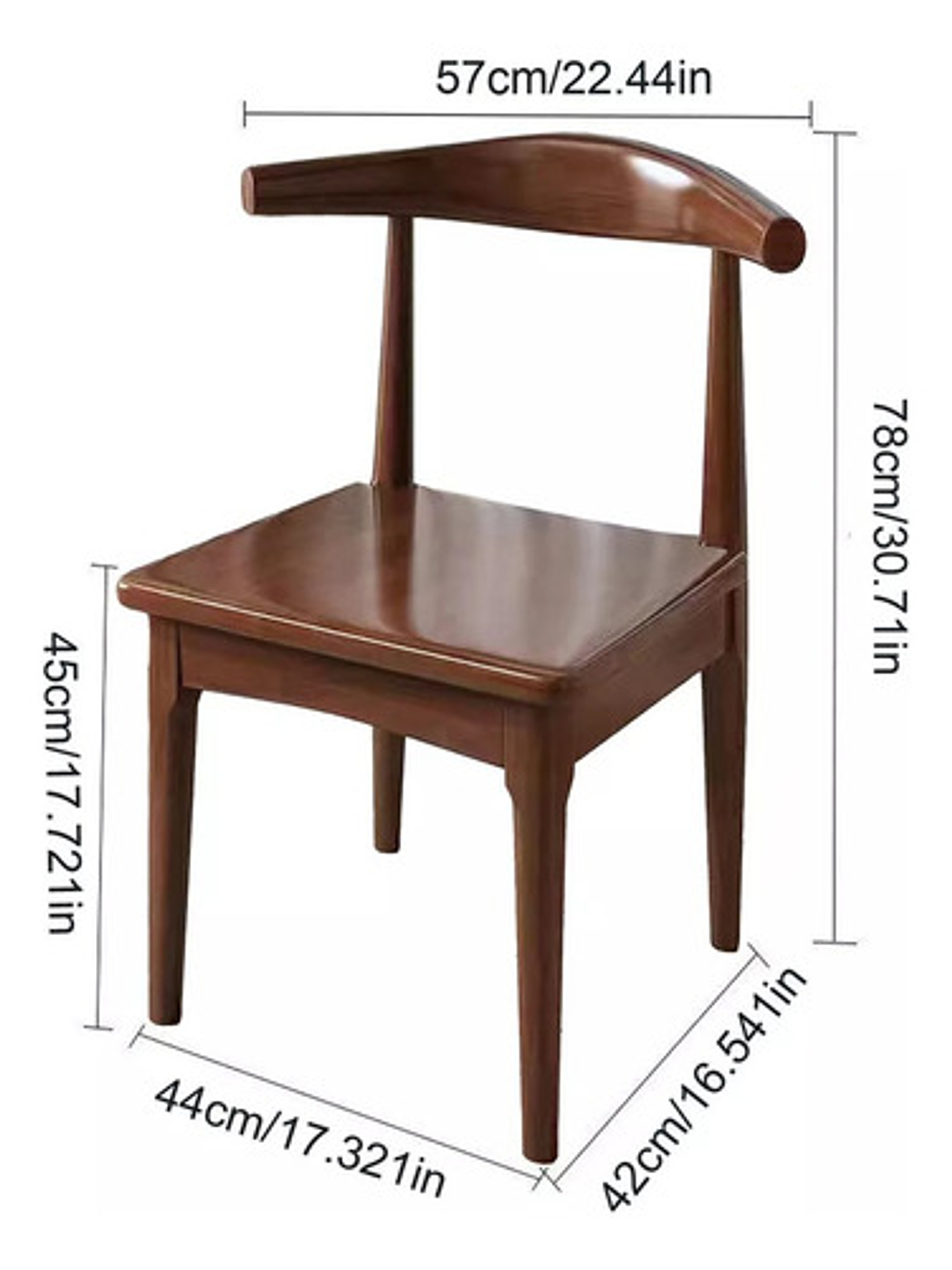 Silla Windsor Bistró Madera Color Nogal Set 2 Unidades 3