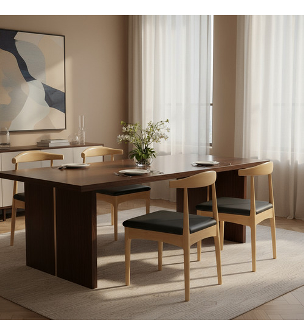 Silla Windsor Bistró Acolchada Madera Natural Set 2 Unidades