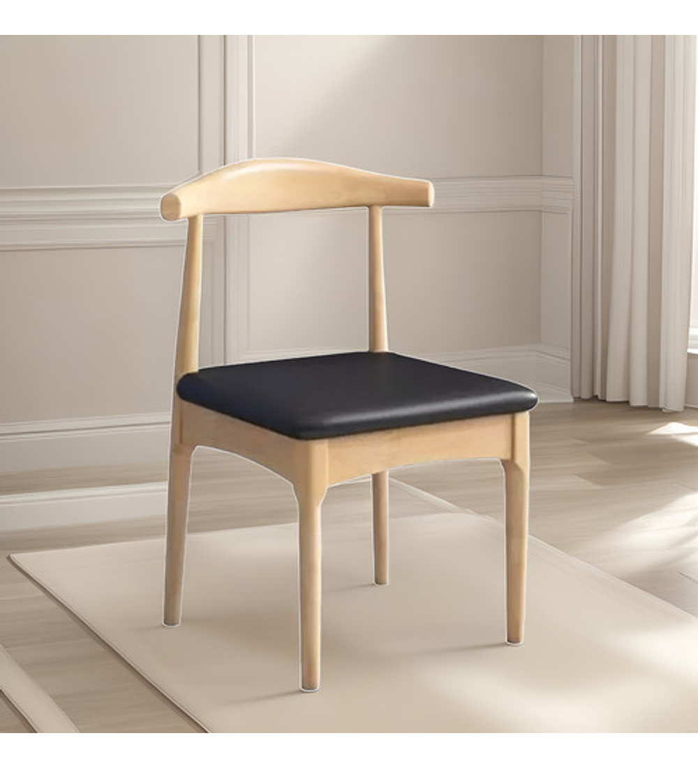 Silla Windsor Bistró Acolchada Madera Natural Set 2 Unidades