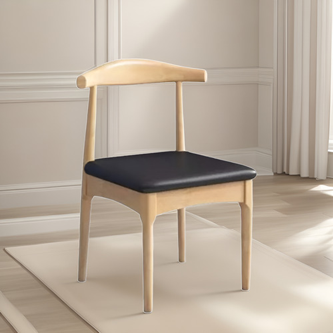 Silla Windsor Bistró Acolchada Madera Natural Set 2 Unidades 3