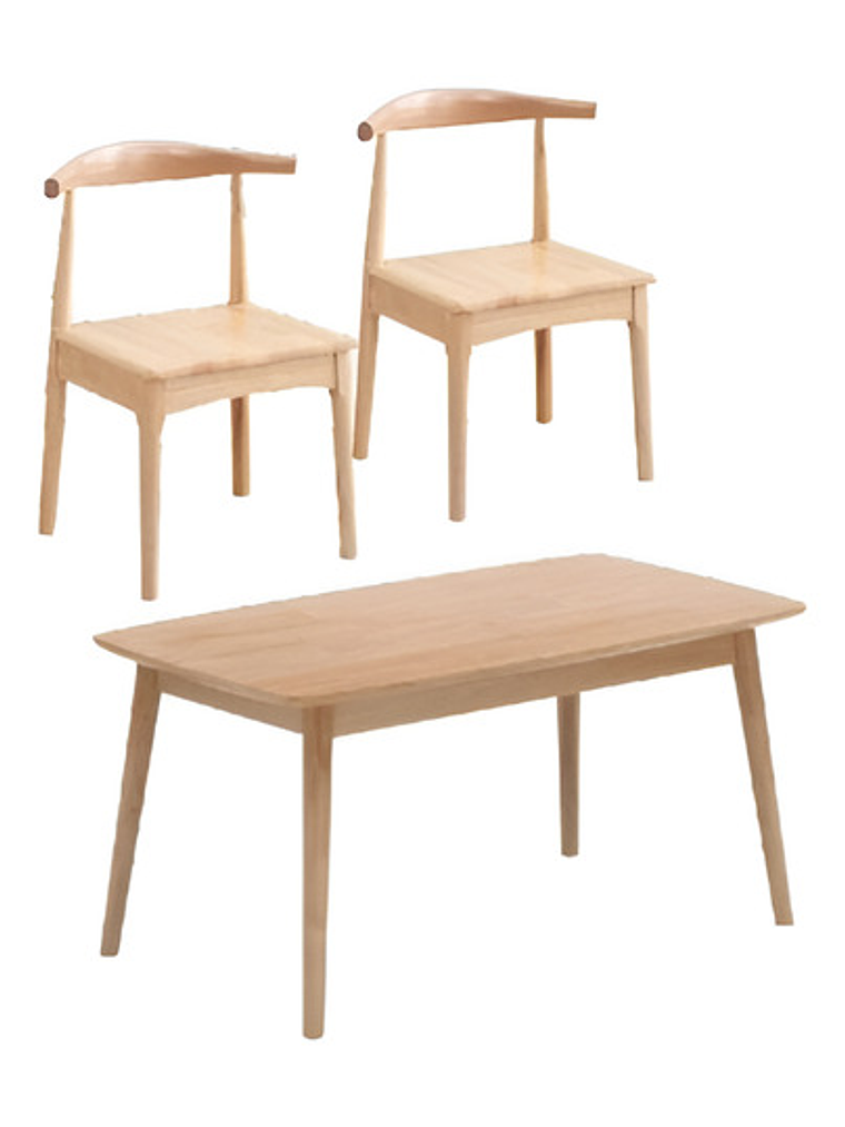 Mesa Con 2 Sillas Windsor Bistró Madera Original 130x80 2