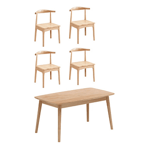 Mesa Con 4 Sillas Windsor Bistró Madera Original 120x70