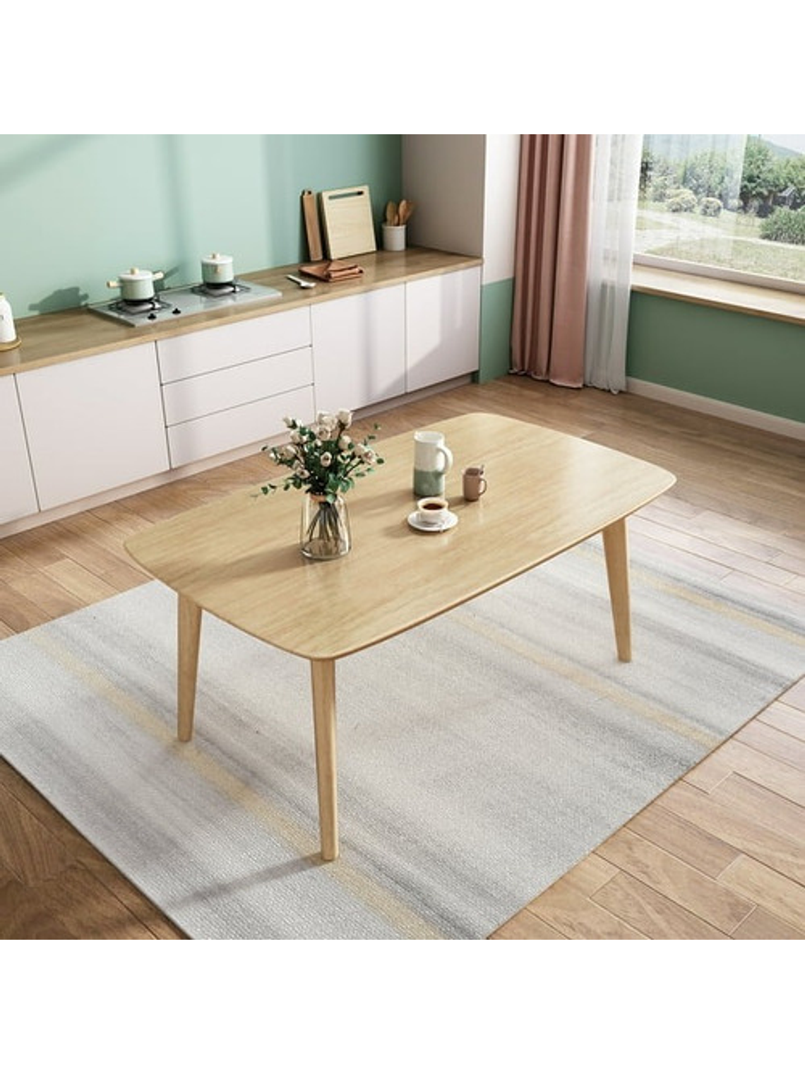 Mesa Con 4 Sillas Windsor Bistró Madera Original 120x70 3