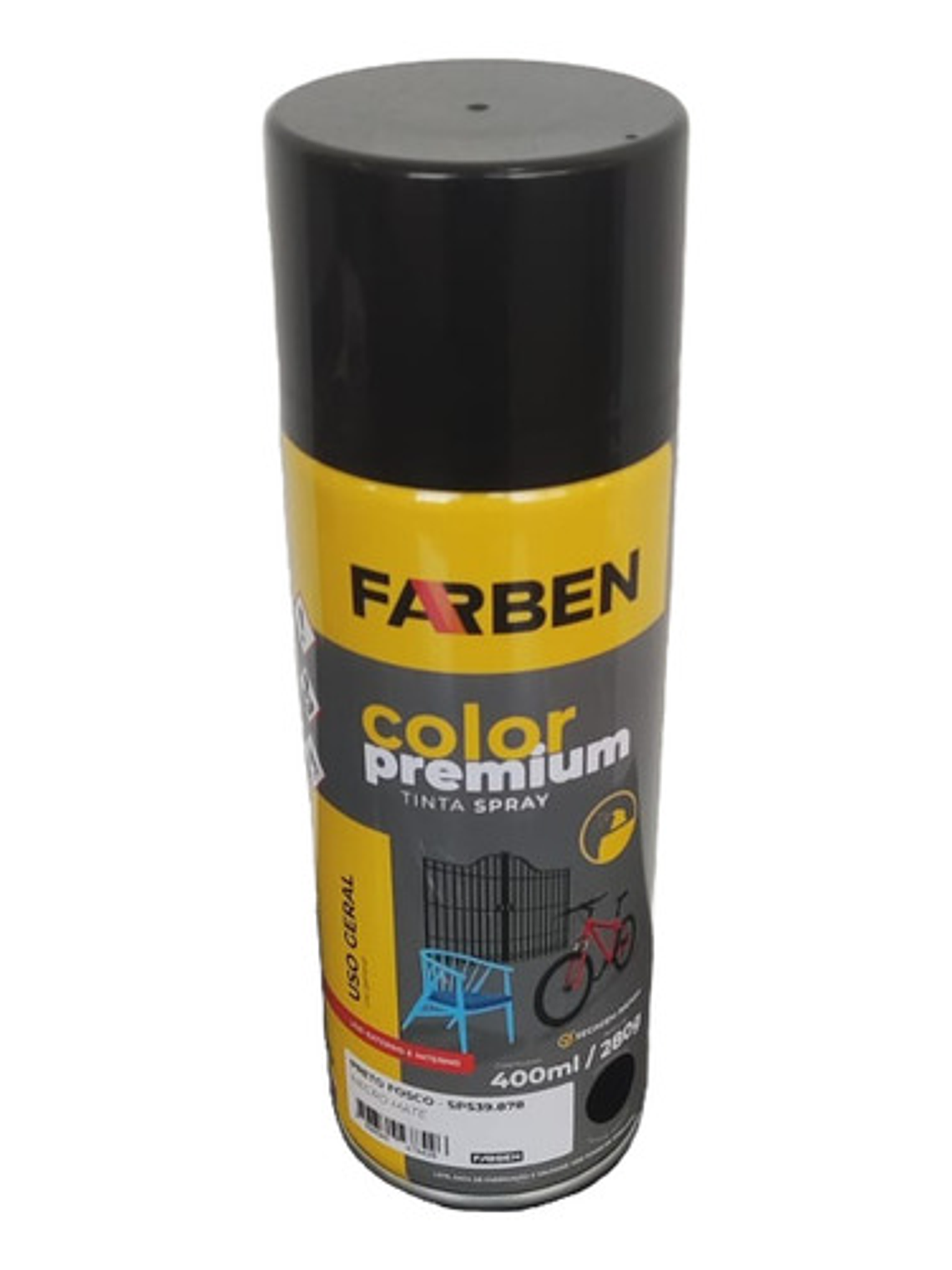 Pintura Spray Farben Premium 400 Ml Negro Mate Secado Rápido 1