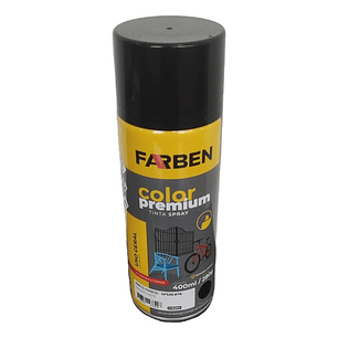 Pintura Spray Farben Premium 400 Ml Negro Mate Secado Rápido
