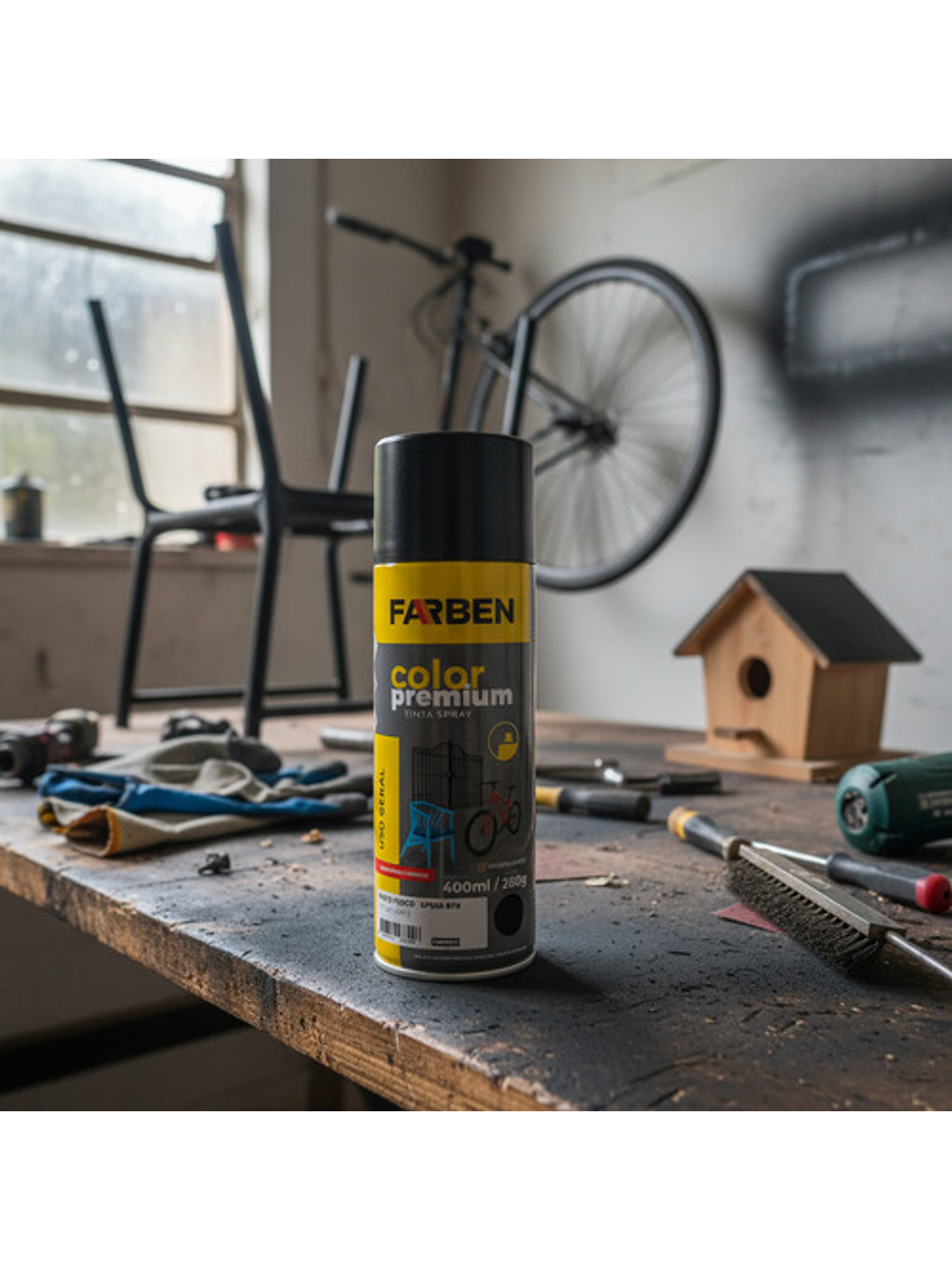 Pintura Spray Farben Premium 400 Ml Negro Mate Secado Rápido 2