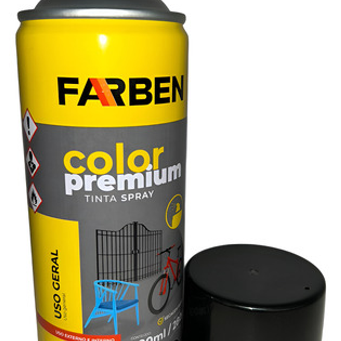 Pintura Spray Farben 400 Ml Negro Brillante Secado Rápido 1