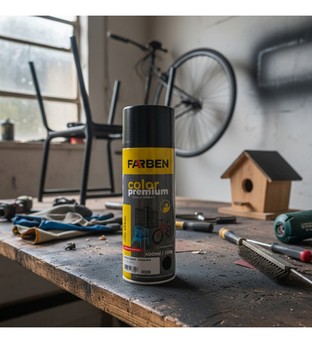 Pintura Spray Farben 400 Ml Negro Brillante Secado Rápido