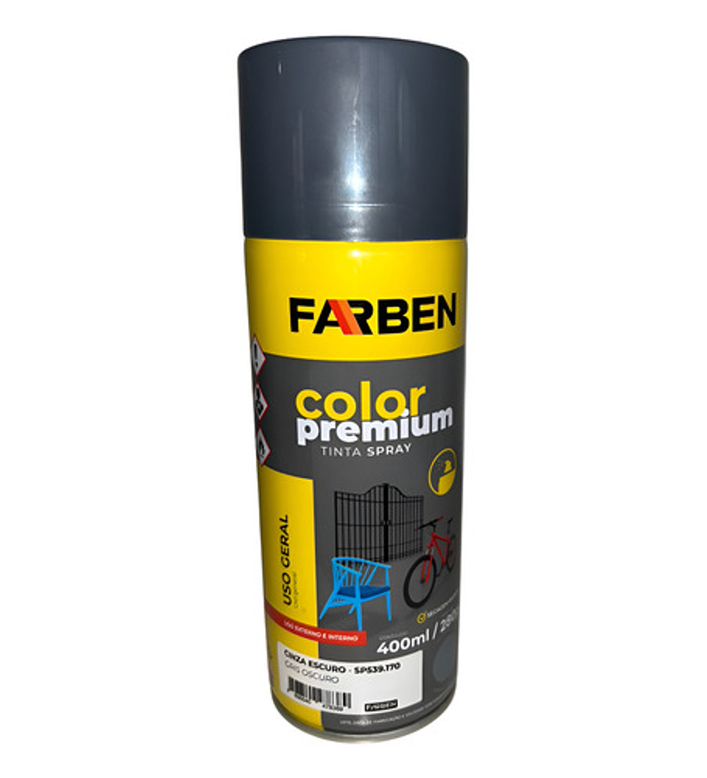 Pintura Spray Farben 400 Ml Gris Oscuro Secado Rápido