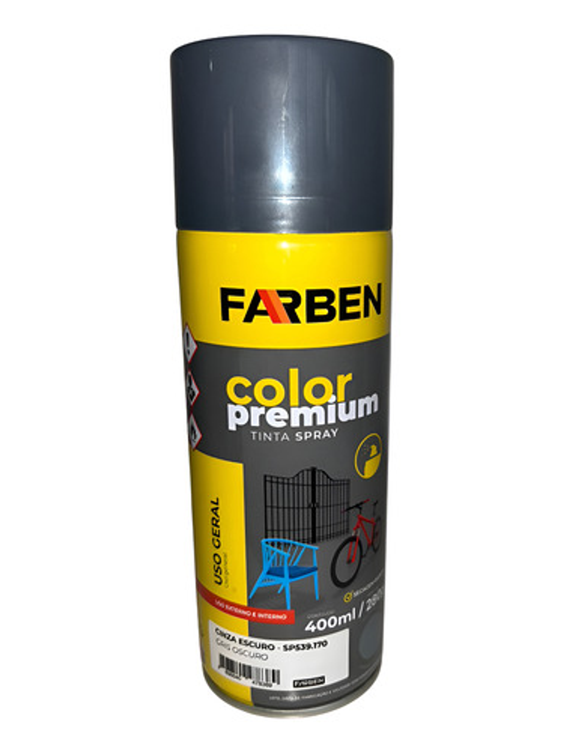 Pintura Spray Farben 400 Ml Gris Oscuro Secado Rápido 1