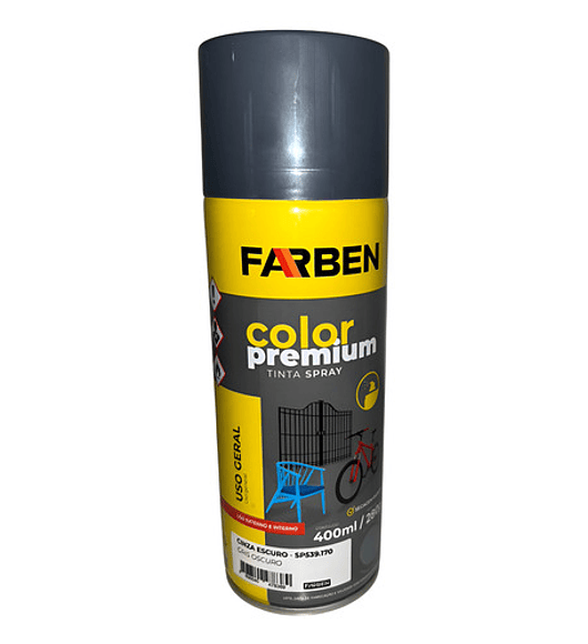 Pintura Spray Farben 400 Ml Gris Oscuro Secado Rápido