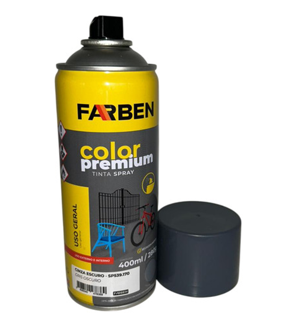 Pintura Spray Farben 400 Ml Gris Oscuro Secado Rápido