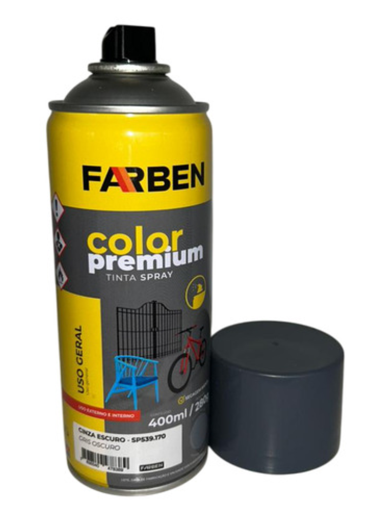 Pintura Spray Farben 400 Ml Gris Oscuro Secado Rápido 2