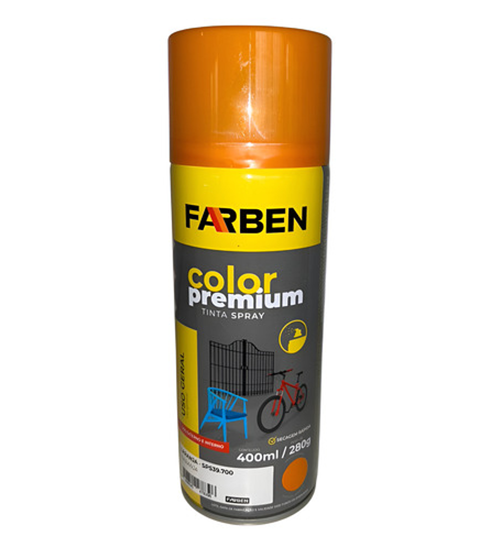 Pintura Spray Farben 400 Ml Naranja Brillante Secado Rápido