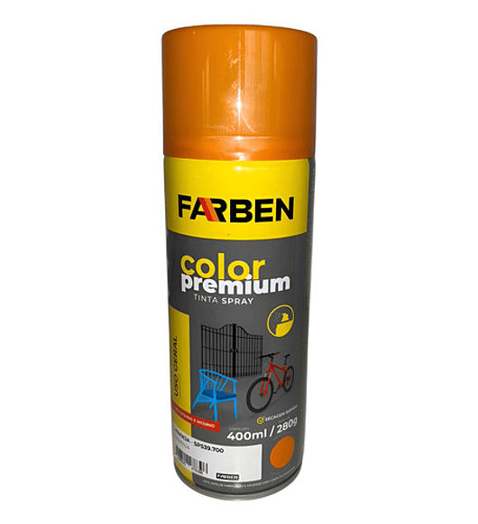Pintura Spray Farben 400 Ml Naranja Brillante Secado Rápido