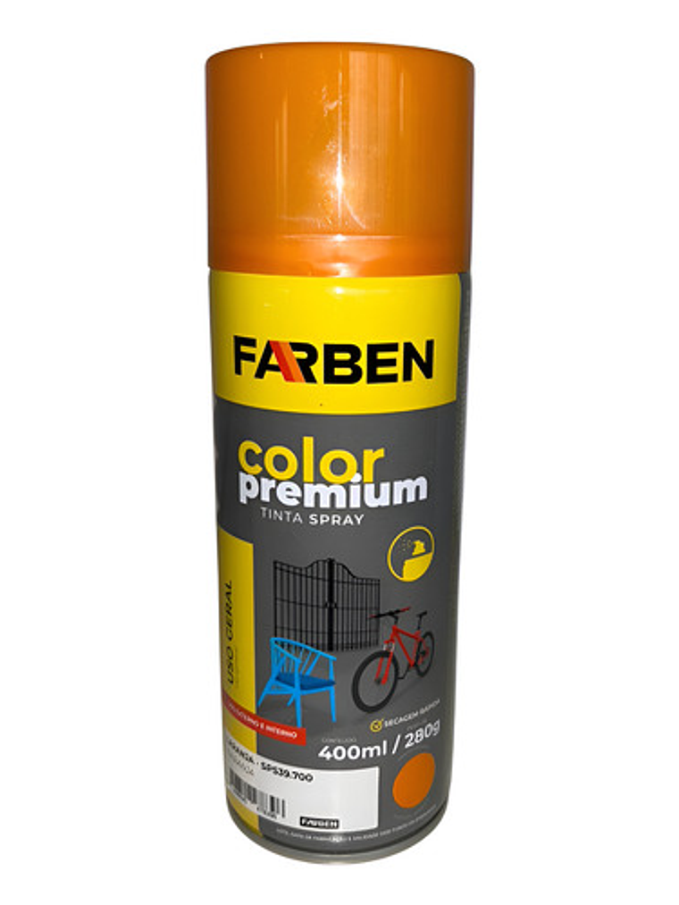 Pintura Spray Farben 400 Ml Naranja Brillante Secado Rápido 1