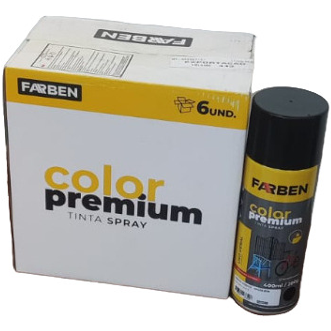 Pintura Spray Farben 400 Ml Naranja Brillante Secado Rápido 4