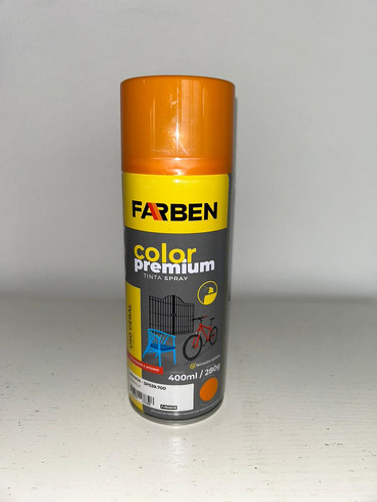 Pintura Spray Farben 400 Ml Naranja Brillante Secado Rápido 5