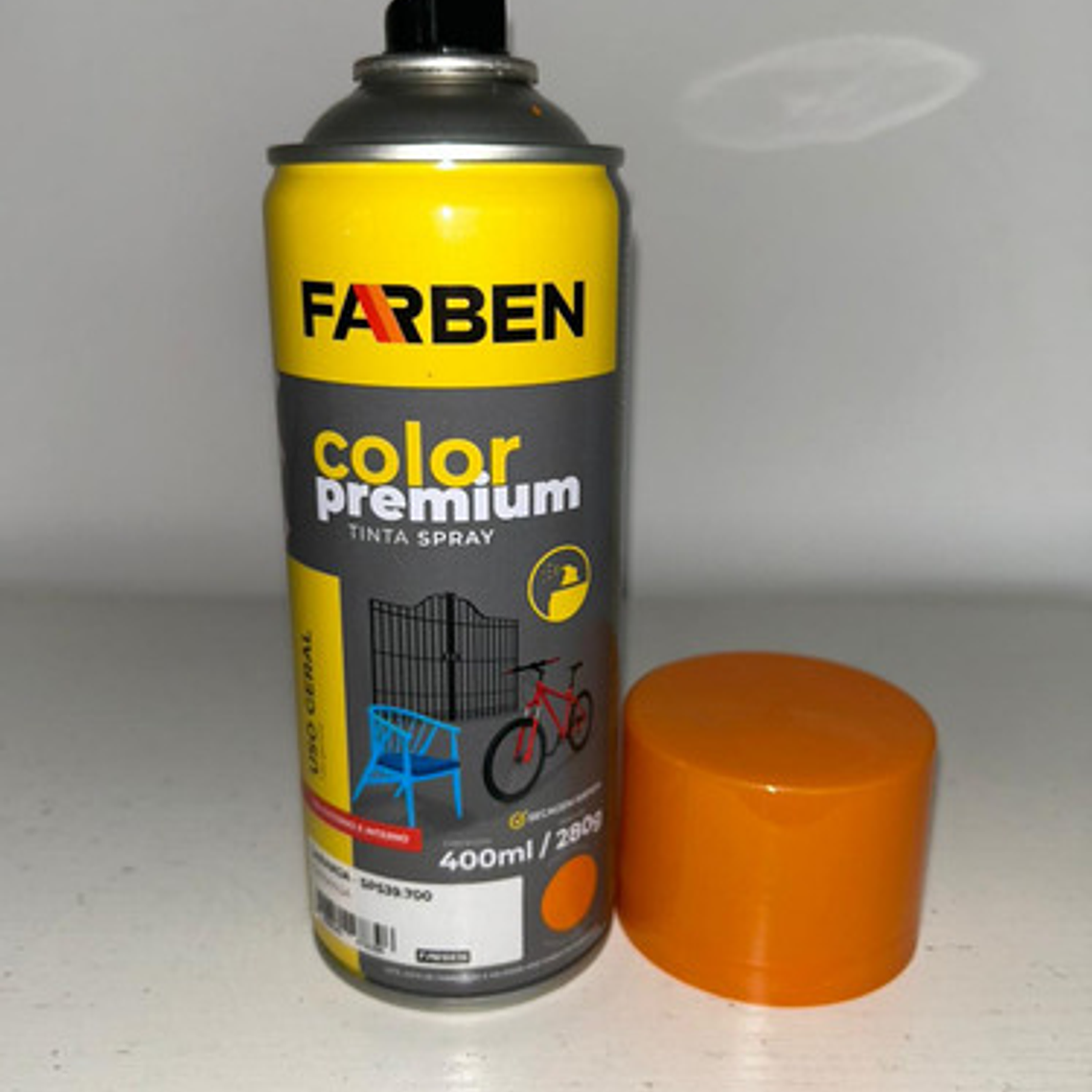 Pintura Spray Farben 400 Ml Naranja Brillante Secado Rápido 6