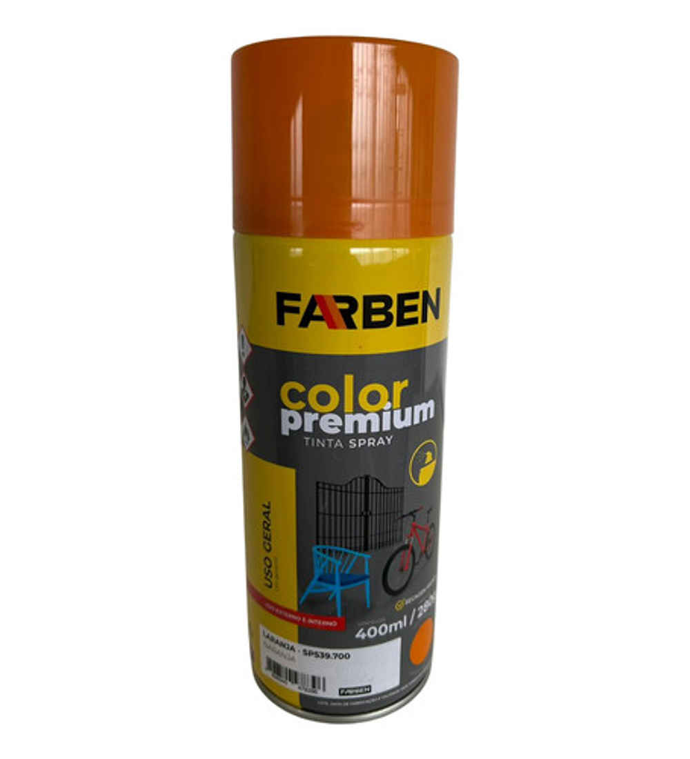 Pintura Spray Farben 400 Ml Naranja Brillante Secado Rápido